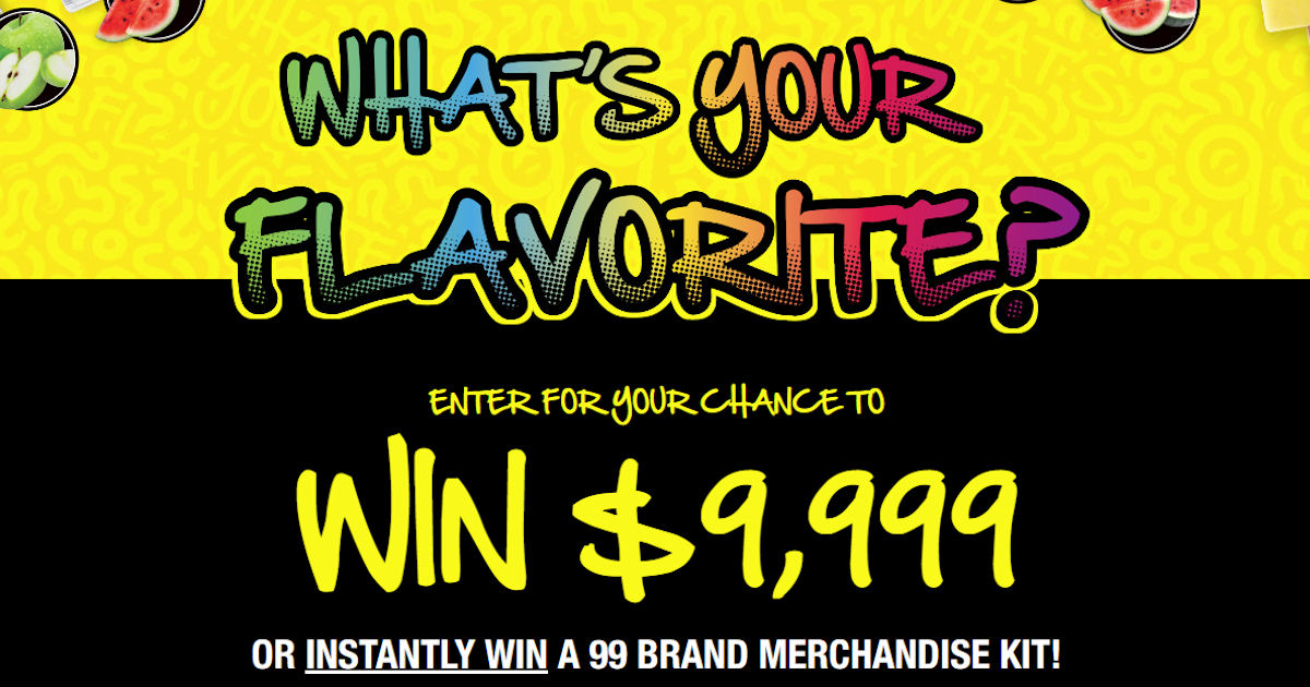 Win $9,999 or Instantly Win a 99 Brand Merchandise Kit