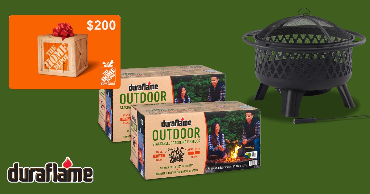Win Outdoor Fire Logs and a Home Depot Giftcard