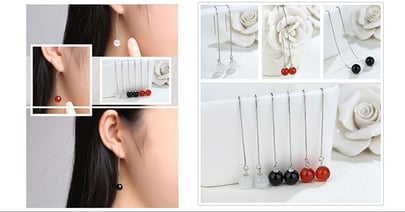 Sterling Silver Natural Bead Earrings Under $7