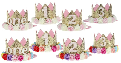 Baby birthday crowns at Amazon