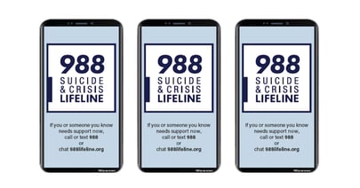 988 Suicide & Crisis Lifeline Rectangle Magnet