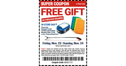 Harbor Freight Free Gift Offer