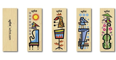 WFMT Wooden Bookmarks