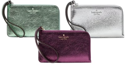 Kate Spade Lucy Metallic Small L-Zip Wristlet