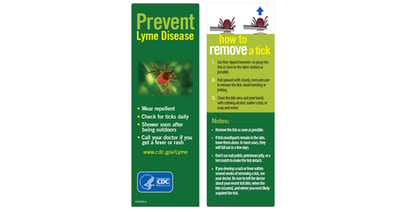 CDC Prevent Tickborne Diseases Bookmark