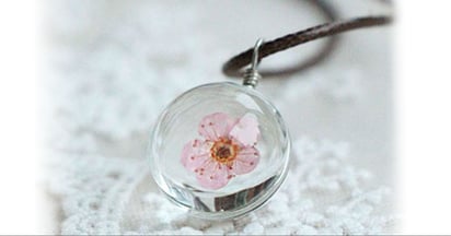 Glass Ball Necklace Flower on Amazon