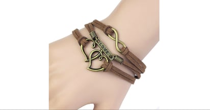 Leather Rope Infinity Bracelet at Amazon