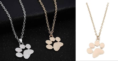 Bobury Cat Dog Paw Print Animal Necklace