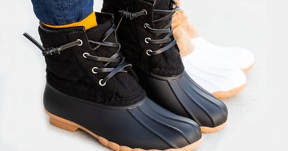 Comfy Chic Quilted Duck Boots at Jane