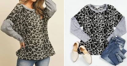 Animal Long Sleeve Thermal Sweater at Jane