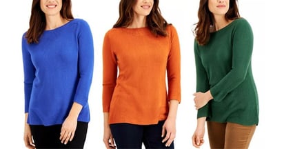 Luxsoft Ribbed-Hem Sweater at Macy's