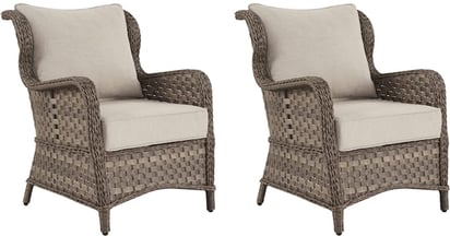 Handwoven Cushioned Lounge Chair Set at Amazon