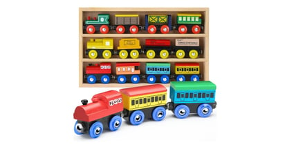 Wooden Train Set at Amazon