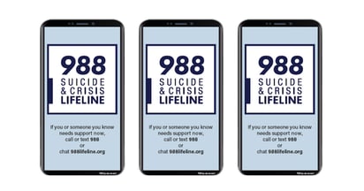 988 Suicide & Crisis Lifeline Rectangle Magnet