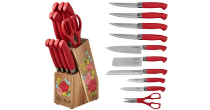 The Pioneer Woman Sweet Rose Knife Block Set