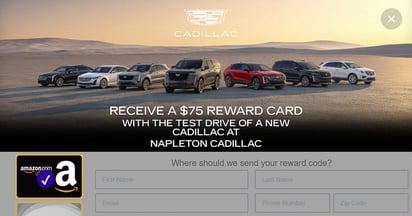 Cadillac Test Drive Visa Gift Card