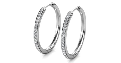 Cate & Chloe Bianca 18k White Gold Hoops Walmart