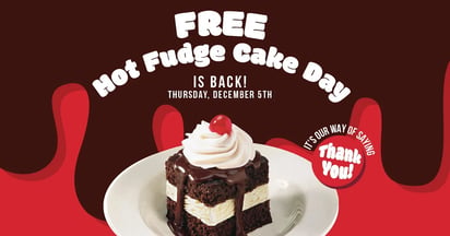 Shoney's Hot Fudge Cake Day