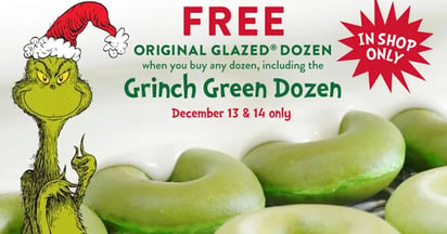 Krispy Kreme Grinch Green Donuts