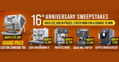 iDrinkCoffee.com Anniversary Sweepstakes