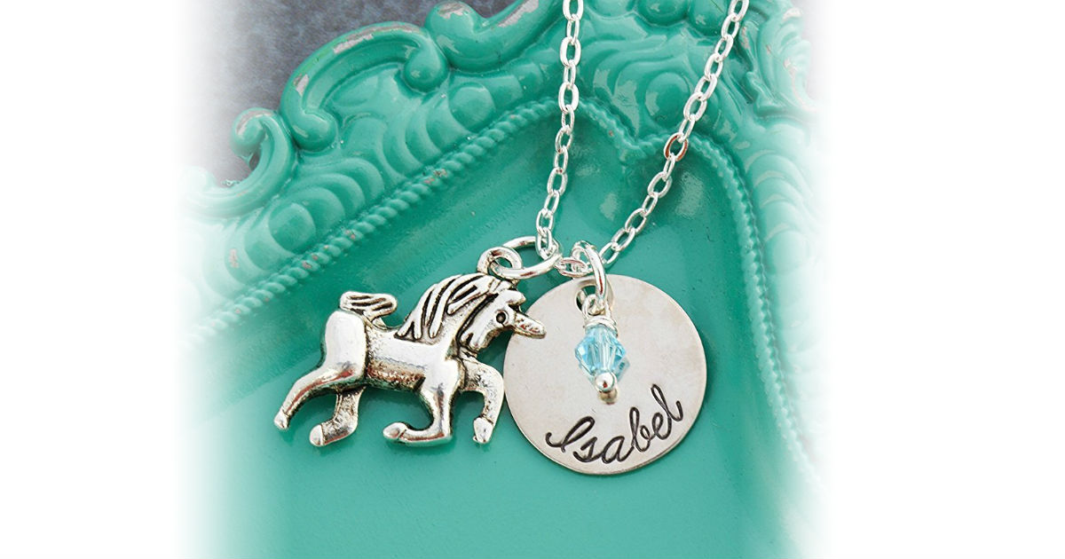 Unicorn Necklace $16.98 + Free Engraving & Free Shipping