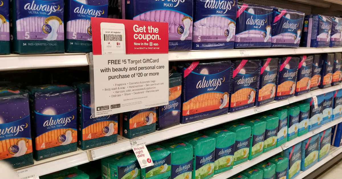 Always Ultra Thin Pads Only 2.26 at Target with Gift Card Deal Daily