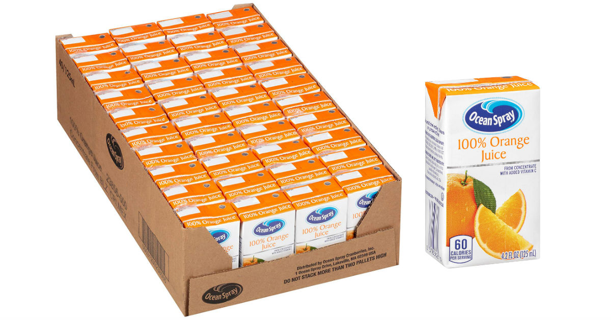 Ocean Spray 100% Orange Juice 40-Pack ONLY $8.42 at Amazon