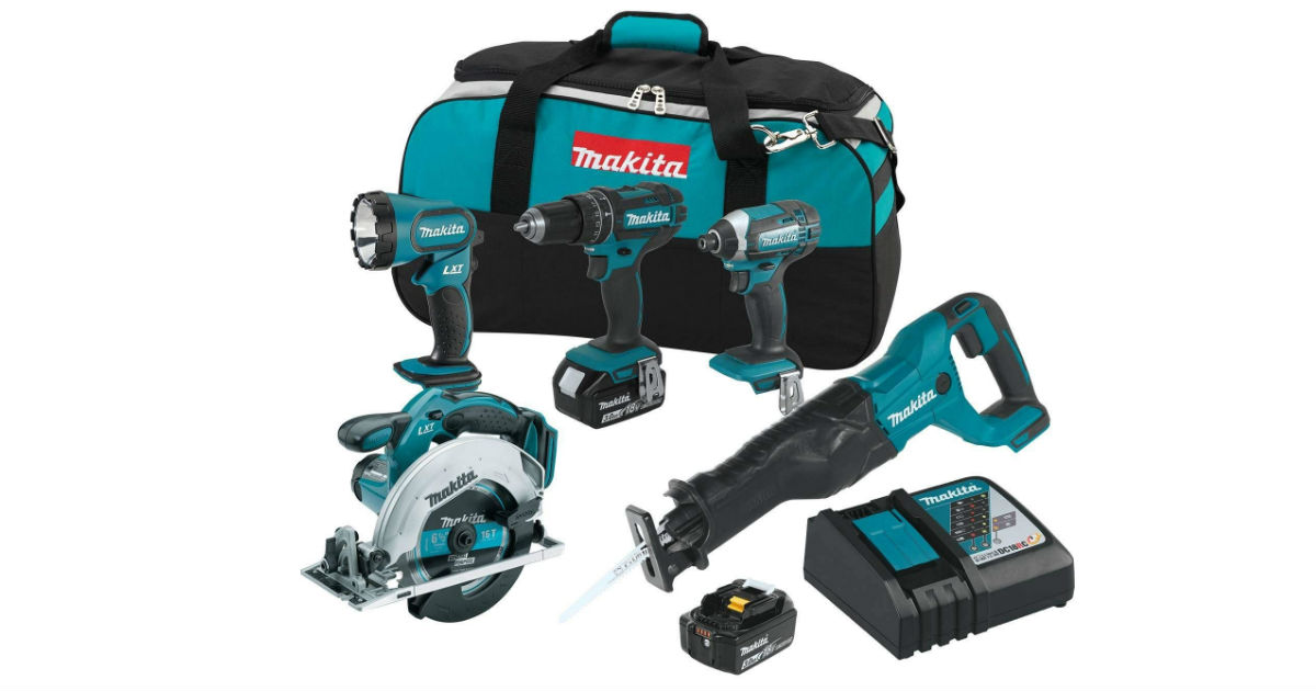 Save 66% on Makita 5-Piece Cordless Tool Combo Kit on Amazon