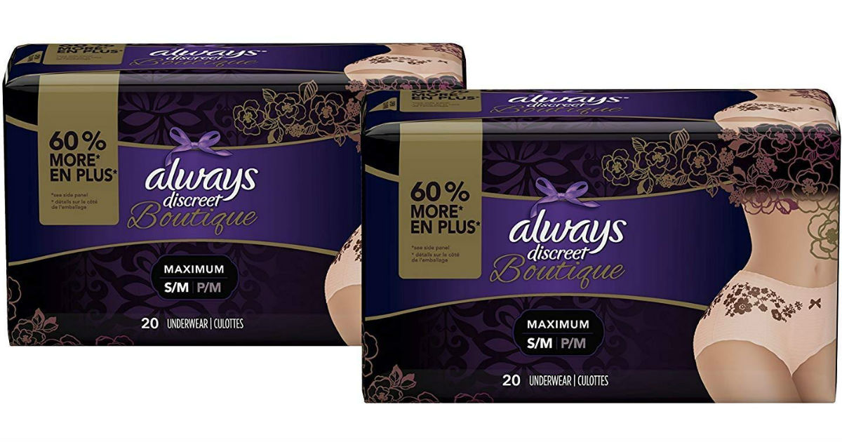 Always Discreet Boutique Incontinence Underwear ONLY $31.99 - Daily Deals &  Coupons