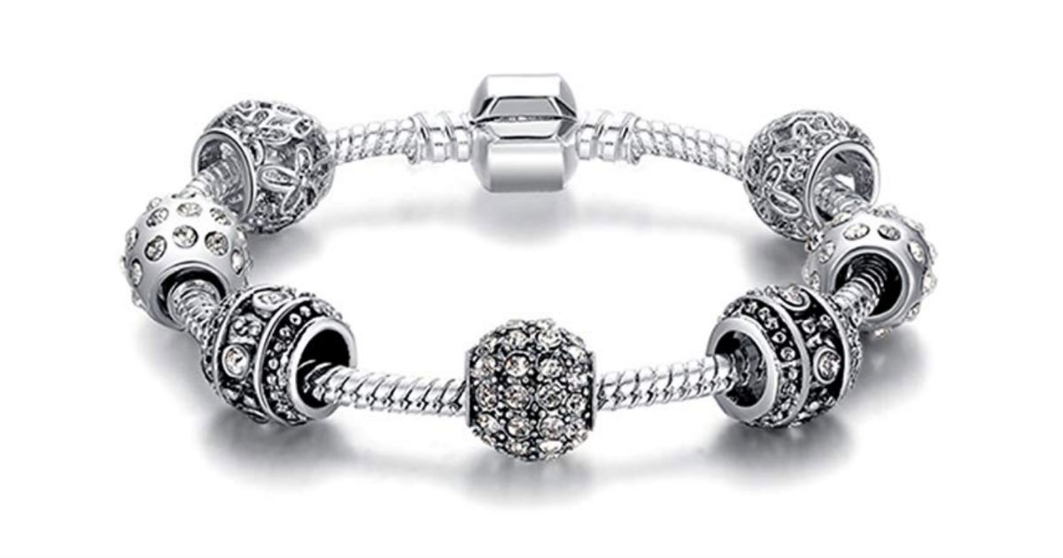 Elegant Crystal Charm Bracelet Bangle ONLY $7.99 Shipped