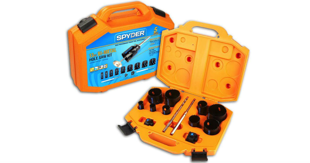 Spyder Bi-Metal Arbored Hole Saw Set 13-Pc ONLY $39.98 (Reg $90)