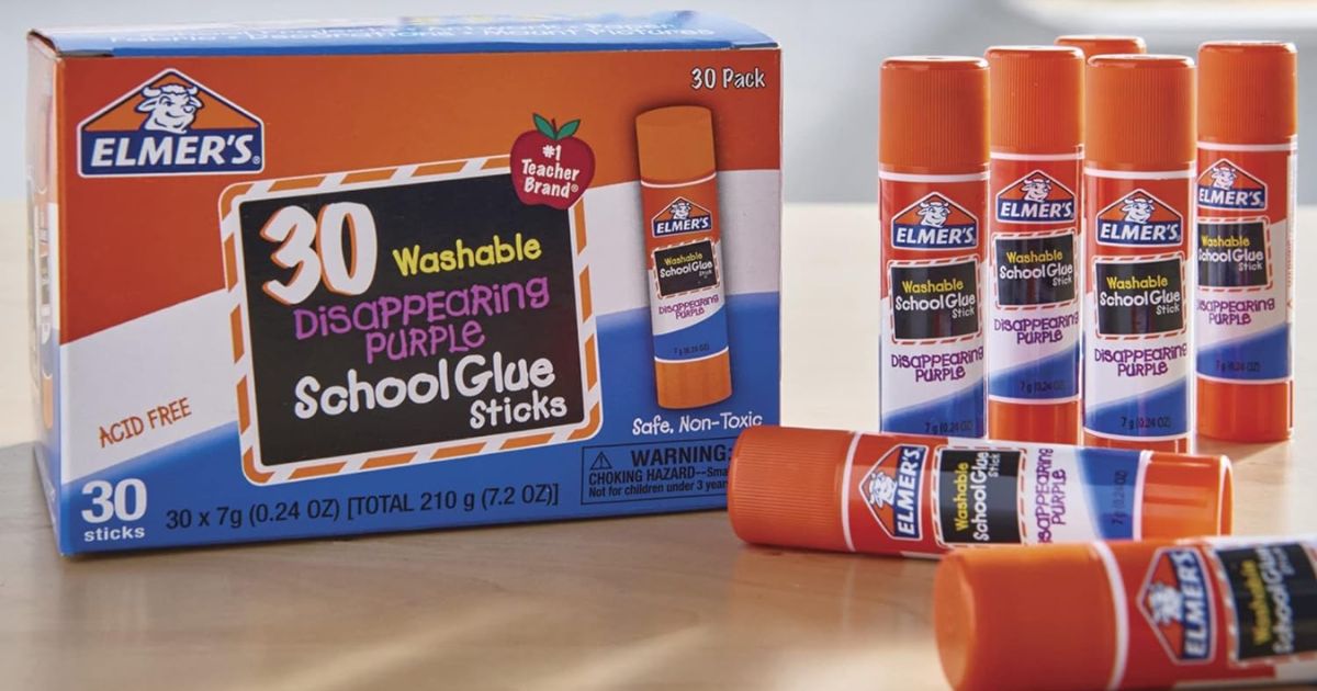 Elmer's Disappearing Purple School Glue Sticks 30-Pk 