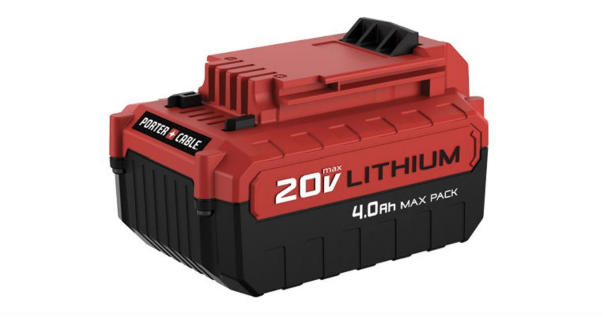 Porter-Cable 20-V Max Lithium Ion Battery ONLY $23.89 (Reg $50)