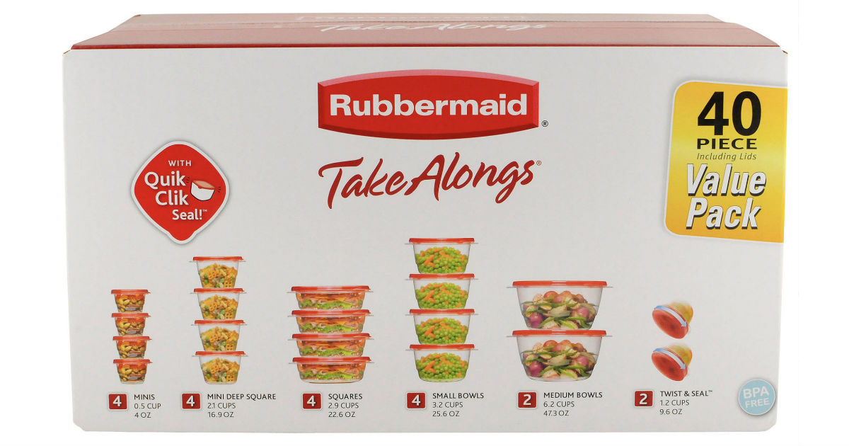 Rubbermaid Storage Container 40-Piece Set ONLY $8.48 at Walmart 