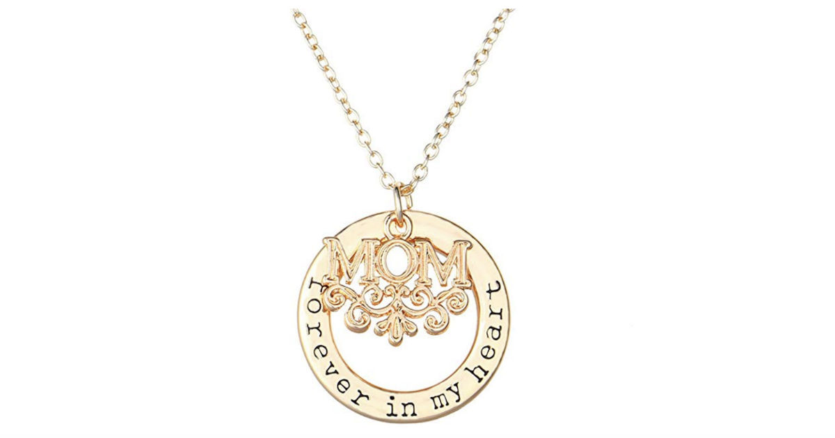 MOM Forever in Heart Pendant Necklace ONLY $1.99 Shipped