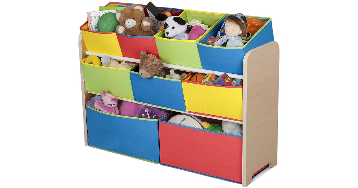 colorful toy bin organizer