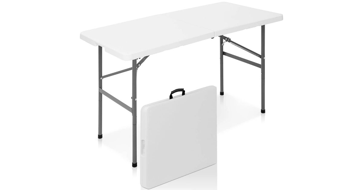 4 Foot Folding Table White