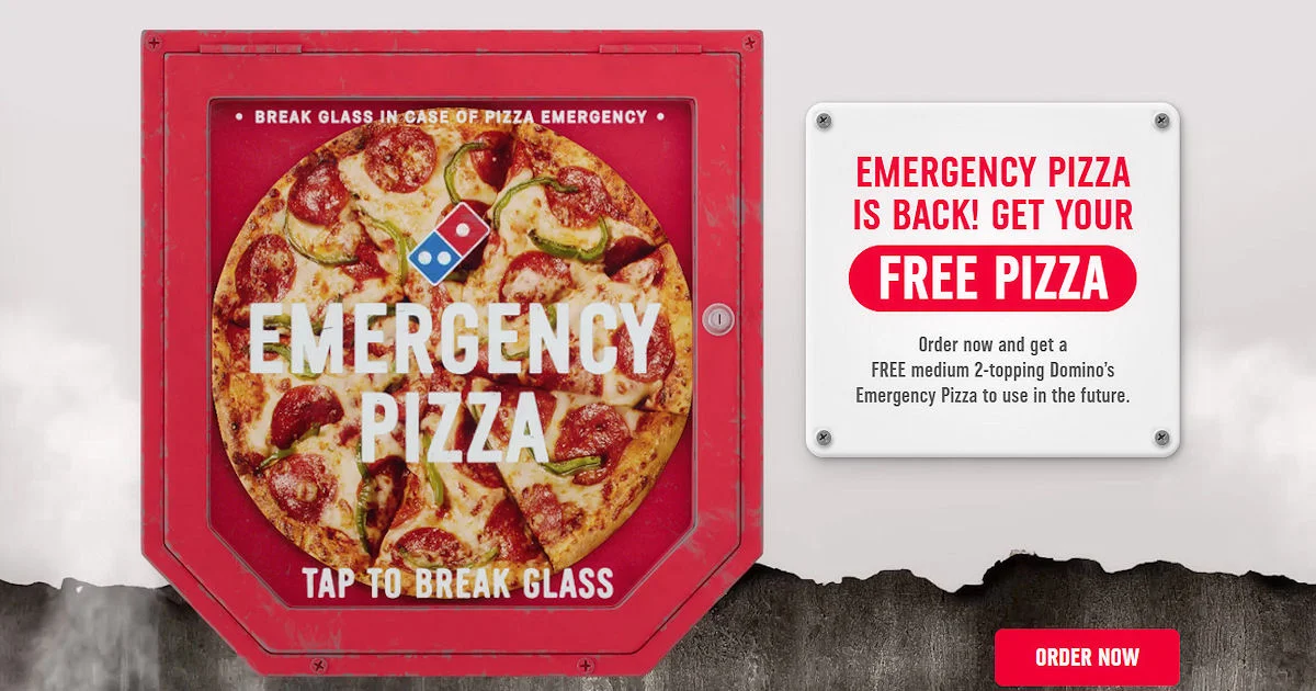 dominos emergency pizza