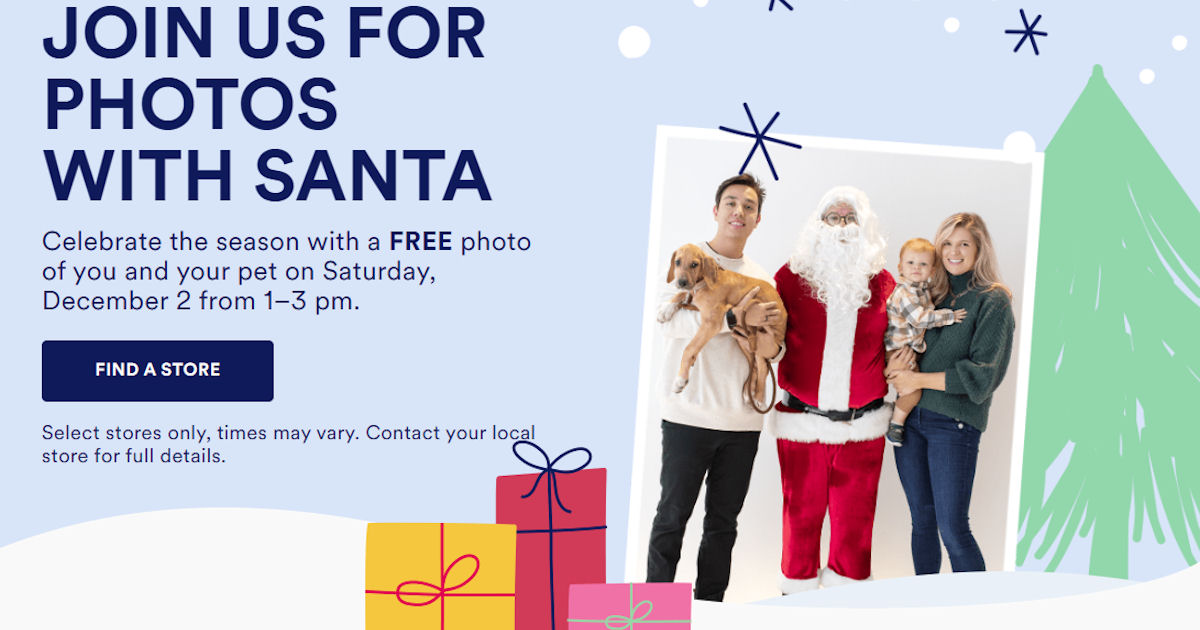 Free Pet Photo with Santa at Petco Today Free Stuff & Freebies