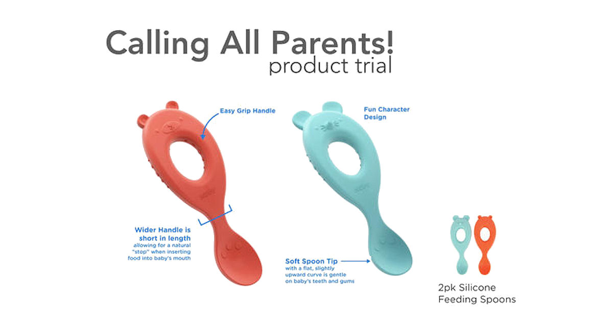 Silicone Easy Grip Spoons (2 Pack) – Nuby
