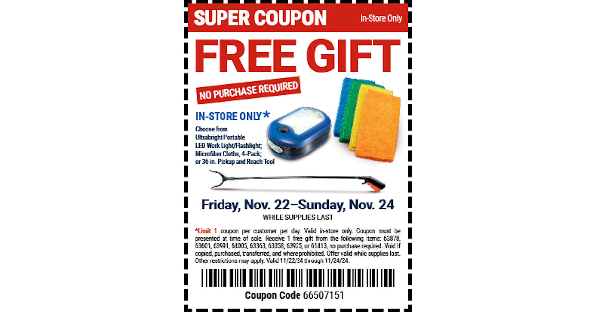 Harbor Freight Free Gift Offer