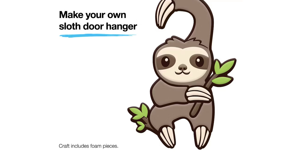 JCPenney Sloth Door Hanger Craft