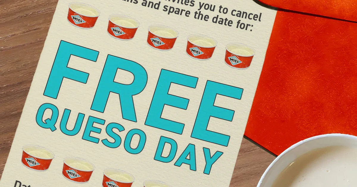 Moe's Southwest Grill Free Queso Day