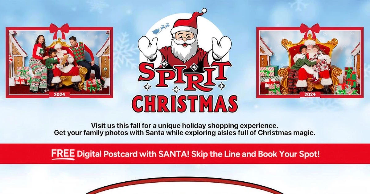 Spirit Christmas Free Postcard with Santa