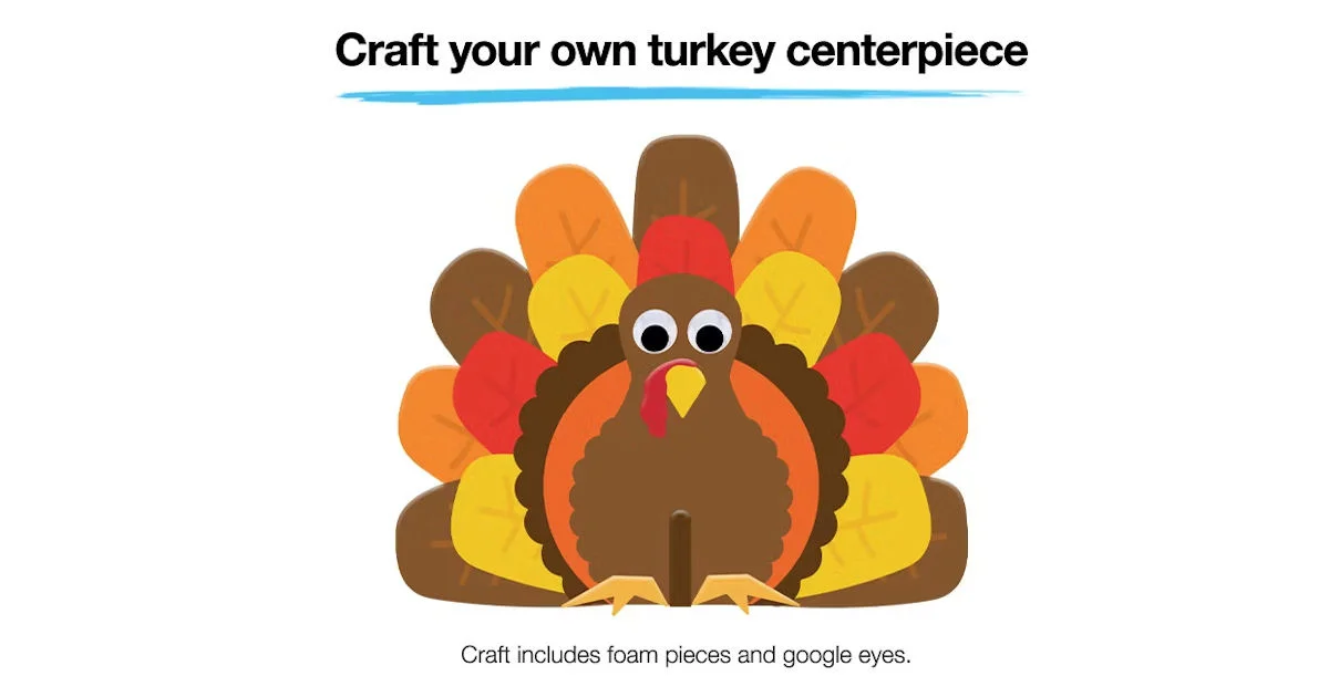 JCPenney Turkey Centerpiece Craft