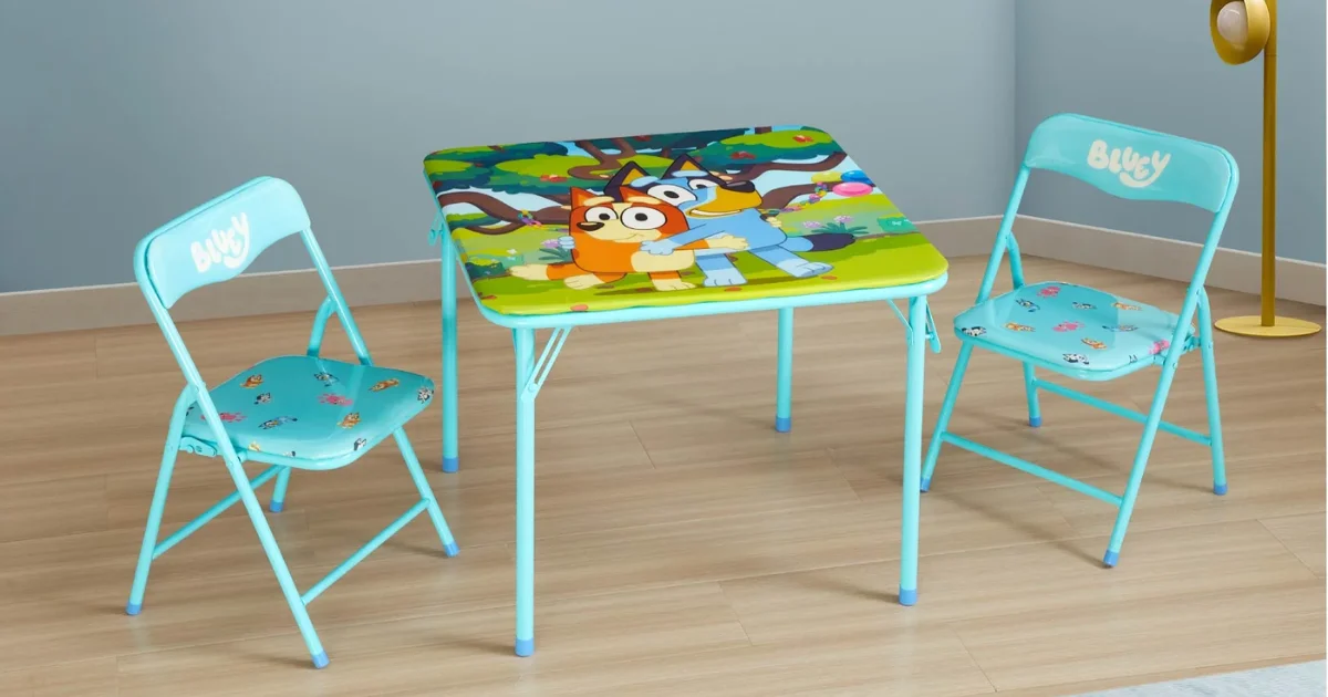 Bluey Kids 3-Piece Table and Chairs Set