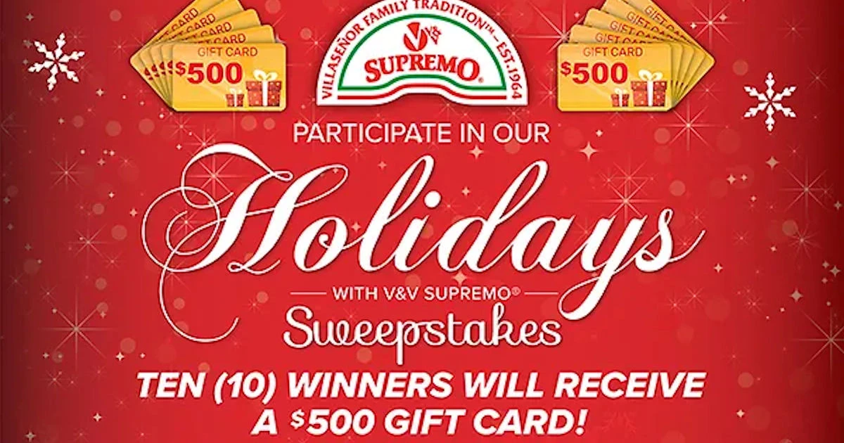 Holidays with V&V Supremo Sweepstakes