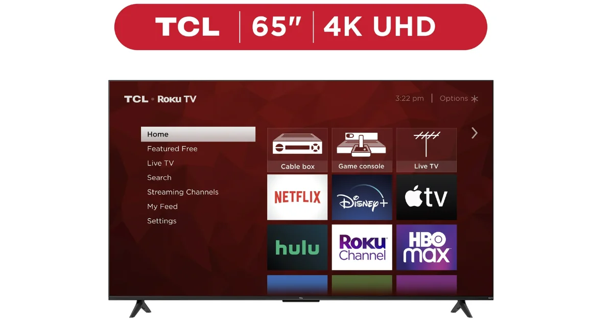 TCL 65-Inch 4K Smart TV with Roku TV at Walmart