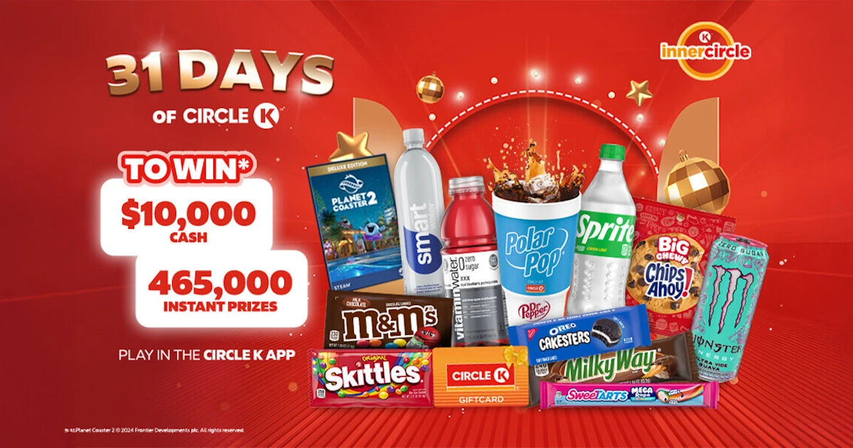 Win 10,000 or 1 of 465,000 Instant Win Prizes from Circle K