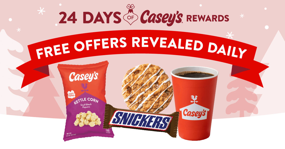 Casey's 24 Days of Rewards Free Items